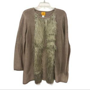 RUBY‎ RD FEATHER TRIM CARDIGAN L